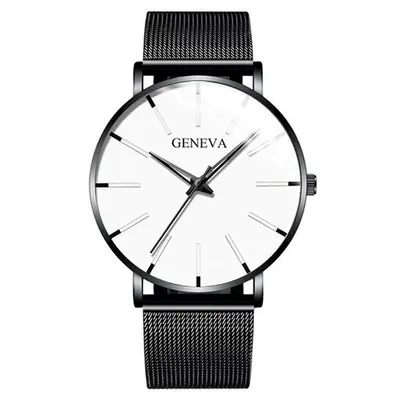 Quartz men's watch, alloy mesh band, business style - 10
