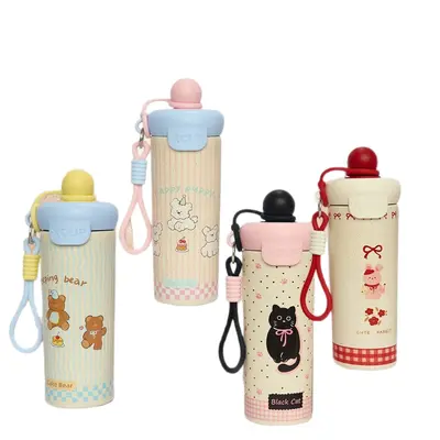 Paslanmaz Çelik Termos Bardak 800 ml Pipetli Öğrenci Seyahat Şişesi - 5