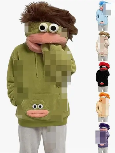 Langhaar-Monster-Einteiler-Pyjama aus Korallenfleece, Halloween - 7