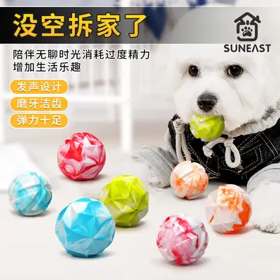 Dog Squeaky Ball Toy, Two-Color, Bite-Resistant, Interactive