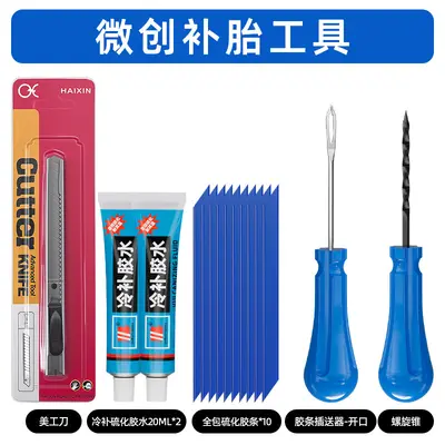 Portable Tire Repair Kit for Car and Electric Motorcycle Tubeless Tires - 8