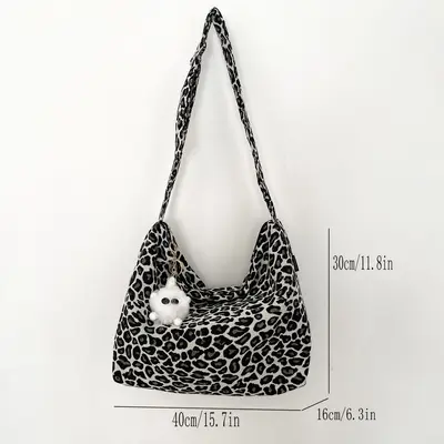 Leopard Print Casual Tote Bag for Women, Large Capacity - 7