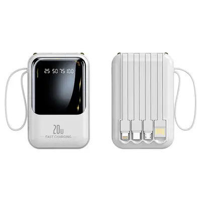 Grenzüberschreitende Powerbank Mini mit integriertem Kabel, hohe Kapazität 20000 mAh, schnelles Laden, mobile Stromversorgung, Geschenkverpackung mit LOGO-Druck - 5