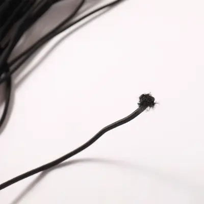 High-Elasticity Round Rubber Band, Black, Latex Core Drawstring Cord - 5