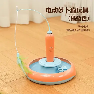 Длинная дразнилка для кошек с колокольчиком, игрушка для кошек для самостоятельной игры, устройство против скуки, сжигает энергию котят, устойчивая к жеванию, товары для домашних животных - 11