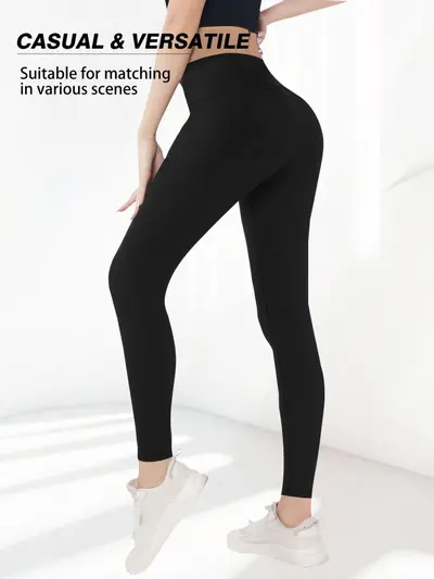 Amazon Foreign Trade European Size High Waist Yoga Pants Women European and American High Stretch Tummy Control Yoga Sports Tight Leggings Outer Wear - 5