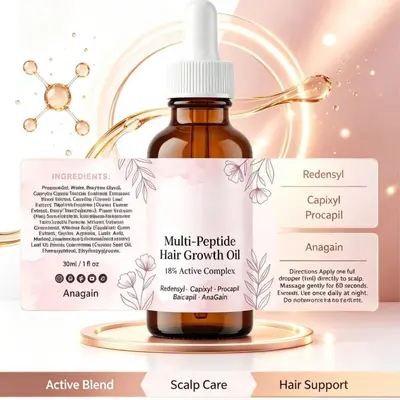 跨境热销全英文Hair Growth Oil头皮护理多肽生发油源头厂家