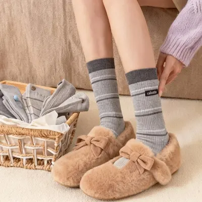 Unisex Mid-Calf Sports Socks with Heart Design, Solid Color