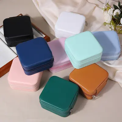 Portable jewelry box for earrings, necklaces, rings, storage box, small and elegant home accessories, best-selling model