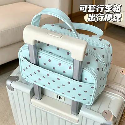 Polka Dot Large Capacity Portable Makeup Bag, Waterproof - 5