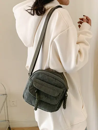 Women's Corduroy Crossbody Shoulder Bag, Spring 2026