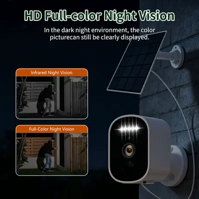 Solar battery HD night vision camera, wireless installation