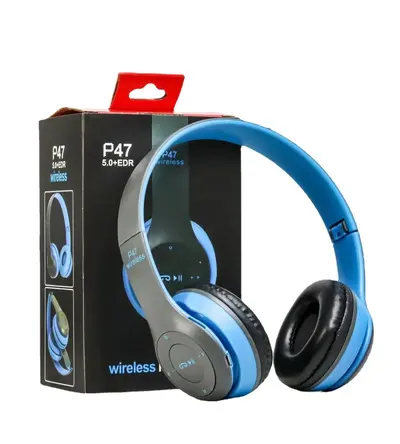 P47 Bluetooth headphones, wireless, over-ear, subwoofer