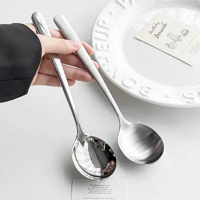 316 Stainless Steel Spoon, Long Handle, Children's Dinner Spoon