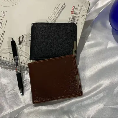 Men's Short Wallet with ID Slot, Simple Business Style - 1