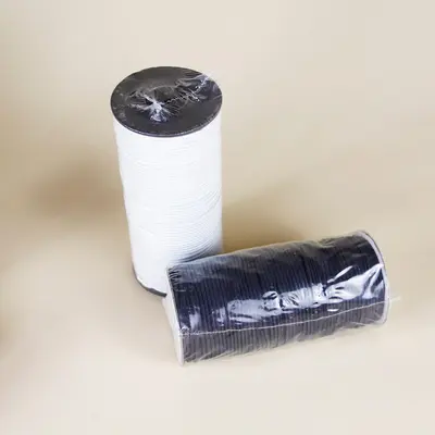 Siyah Beyaz Yuvarlak Lateks Elastik İp Çok Telli 1 mm - 4
