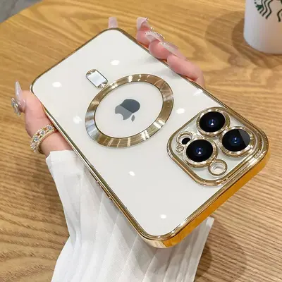 iPhone 18 Pro Max Elektrokaplama CD Desenli Kılıf, MagSafe Uyumlu - 13