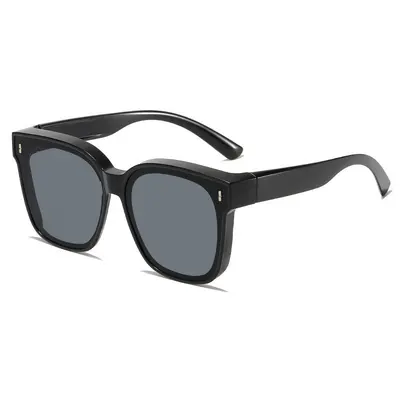 Black Myopia Clip-On Sunglasses, UV Protection for Driving - 6