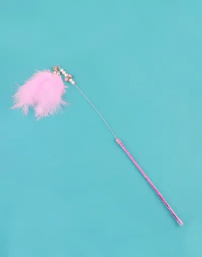 Durable Chew-Resistant Feather Cat Teaser Wand with Sound Bell - 11