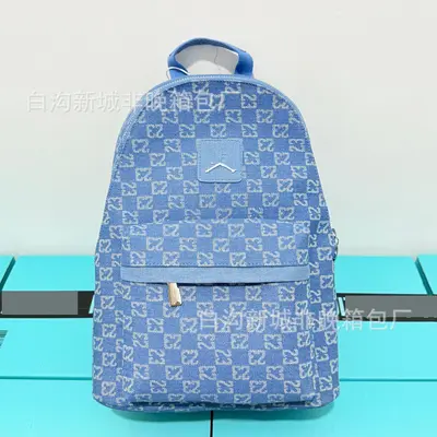 Double-Layer Checkered Large-Capacity Backpack - 10