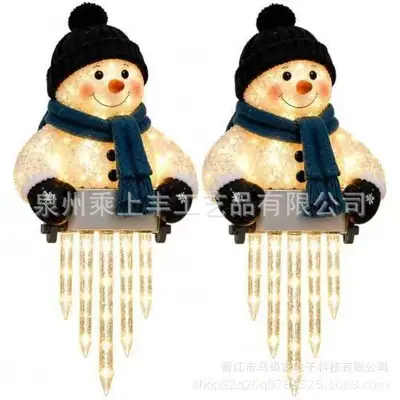 Winter Glow Snowman Icicle Light Decoration, Warm Light