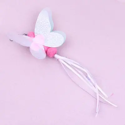 Retractable Cat Teaser Wand Set with Feathers and Bells - 9