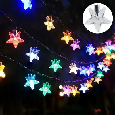 LED太阳能庭院灯串圣诞氛围节日灯 满天星装饰灯户外防水挂树彩灯 - 8