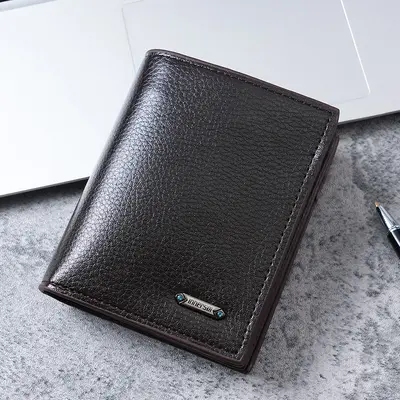 Vertical PU Men's Wallet with Zip Coin Pocket - 9