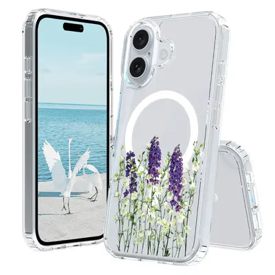 Apple iPhone 17 Pro Max manyetik telefon kılıfı, sınır ötesi Avrupa ve Amerikan çiçek desenli TPU+PC koruyucu kılıf - 11