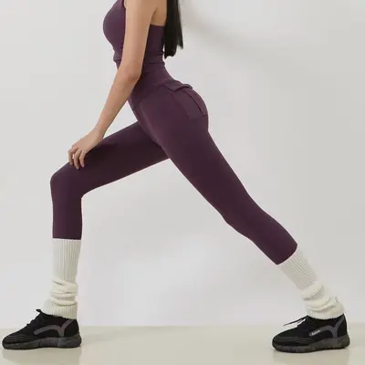 Women's High-Waisted Yoga Pants with Pockets, High Stretch, Quick-Dry, Butt Lift - 10
