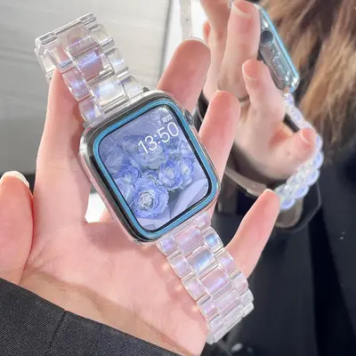 Transparent Resin Watch Strap for Apple Watch 11/12, Compatible with iWatch 8/9/10 - 9