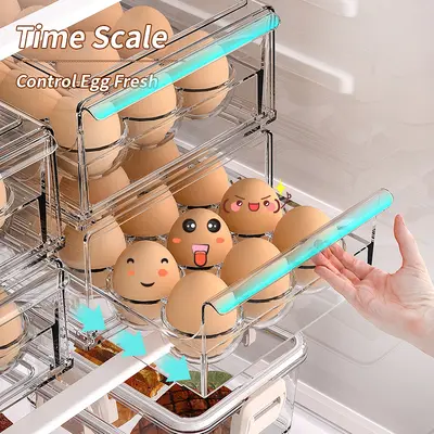 Refrigerator Egg Storage Box, Stackable Drawer