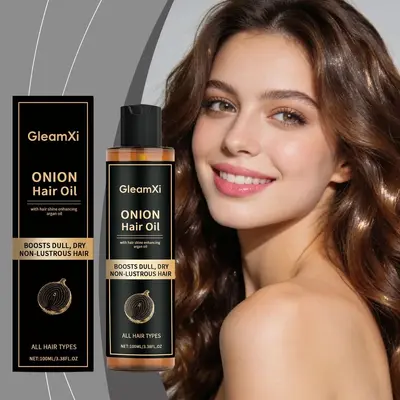 GleamXi Onion Shine Hair Oil Smooth Silky Hair Frizz Control