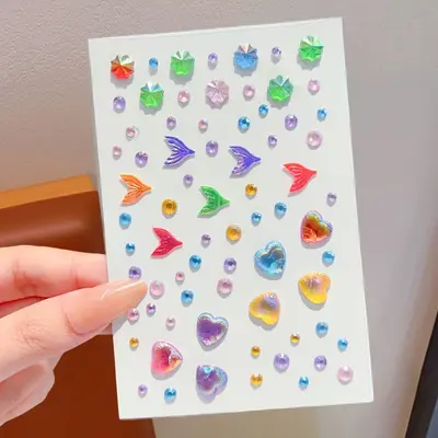 Kinder-Gesichtsaufkleber Schmetterling mit Strass, bunte Konzert-Make-up-Sticker - 11