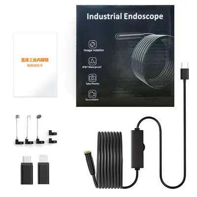 Endüstriyel Borescope Type-C Apple Android Uyumlu Üçlü Fonksiyonlu Çift Objektifli HD Telefon Doğrudan Bağlantılı Endüstriyel Borescope