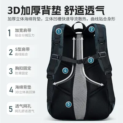 Backpack 3-piece Set, Middle and High School Students, Large Capacity - 3