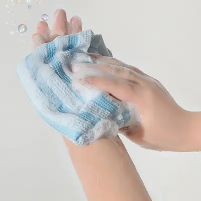 Japanischer Badhandtuch, Peeling, Rückenschrubber, Hornhautentferner, Damen-Rückenschrubber, Rückenstrapeze, langes Saunahandtuch für Badekugel.