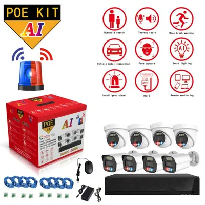 Grenzenüberschreitendes Neues Produkt mit Rot-Blau-Alarm-Duallichtkamera, Gesichtserkennung, AI POE 4-Kanal-, 8-Kanal-, 16-Kanal-Rekorderkit - 3