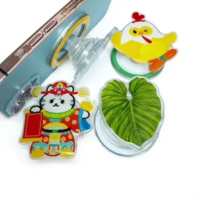 Magnetic air cushion stand manufacturer, acrylic custom-shaped epoxy DIY small gifts, logo-printed lazy desktop stand customization.