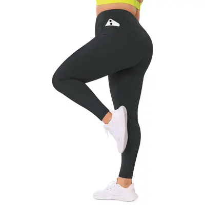 Plus Size High-Waisted Tummy Control Women's Yoga Pants, High Stretch - 9