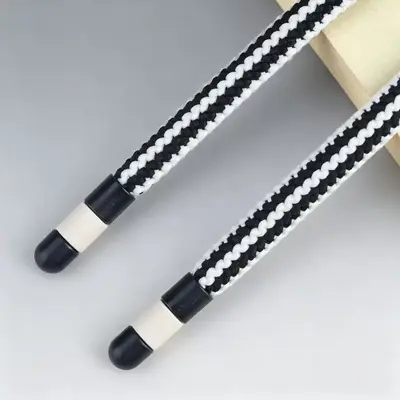 7mm Nylon Flat Drawstring Cord Set, Alloy Tips, 3 Pieces - 11