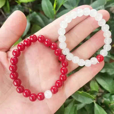 Eji Jing Jade Imitation grüner Jade tiefe Liebe weißer Jade Armband einfach elegant grüner Jade süßes Armband Live-Shopping Wohlstands-Armband