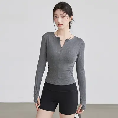 Damen Langarm Yoga- und Pilates-Trainingsoberteil, Modell 2026 - 6