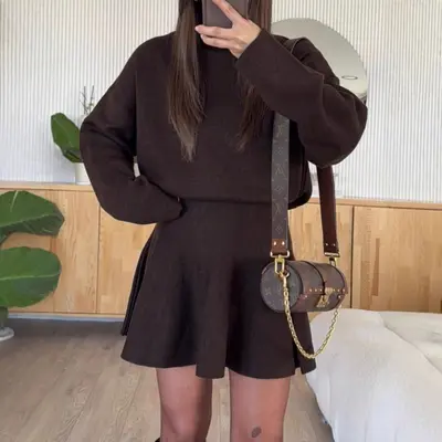 Women's Korean Style Knit Two-Piece Sports Suit
