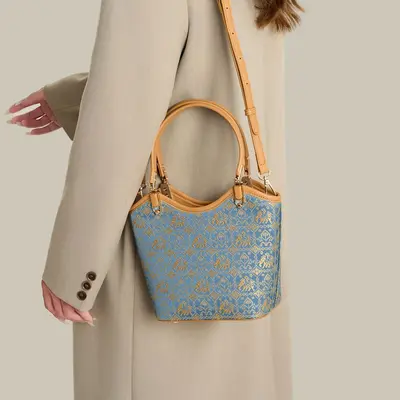 Guangxi Zhuang Brocade Elephant Pattern Women's Basket Bag - 3