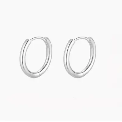 S999 Sterlingsilber Ohrstecker einfaches Ringdesign zum Tragen ohne Abnehmen