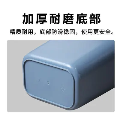 Square Double-Layer Flame-Retardant Hotel Room Trash Can, Lidless - 4