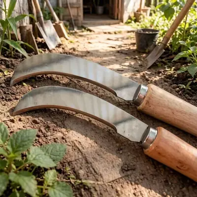 Curved Banana Knife with Wooden Handle