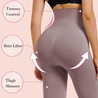 Kadın yüksek bel şekillendirici dokuz çeyrek tayt, yoga ve fitness için