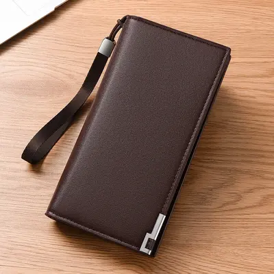 Large Capacity Long Zipper Men's Wallet with Coin Pocket - 7